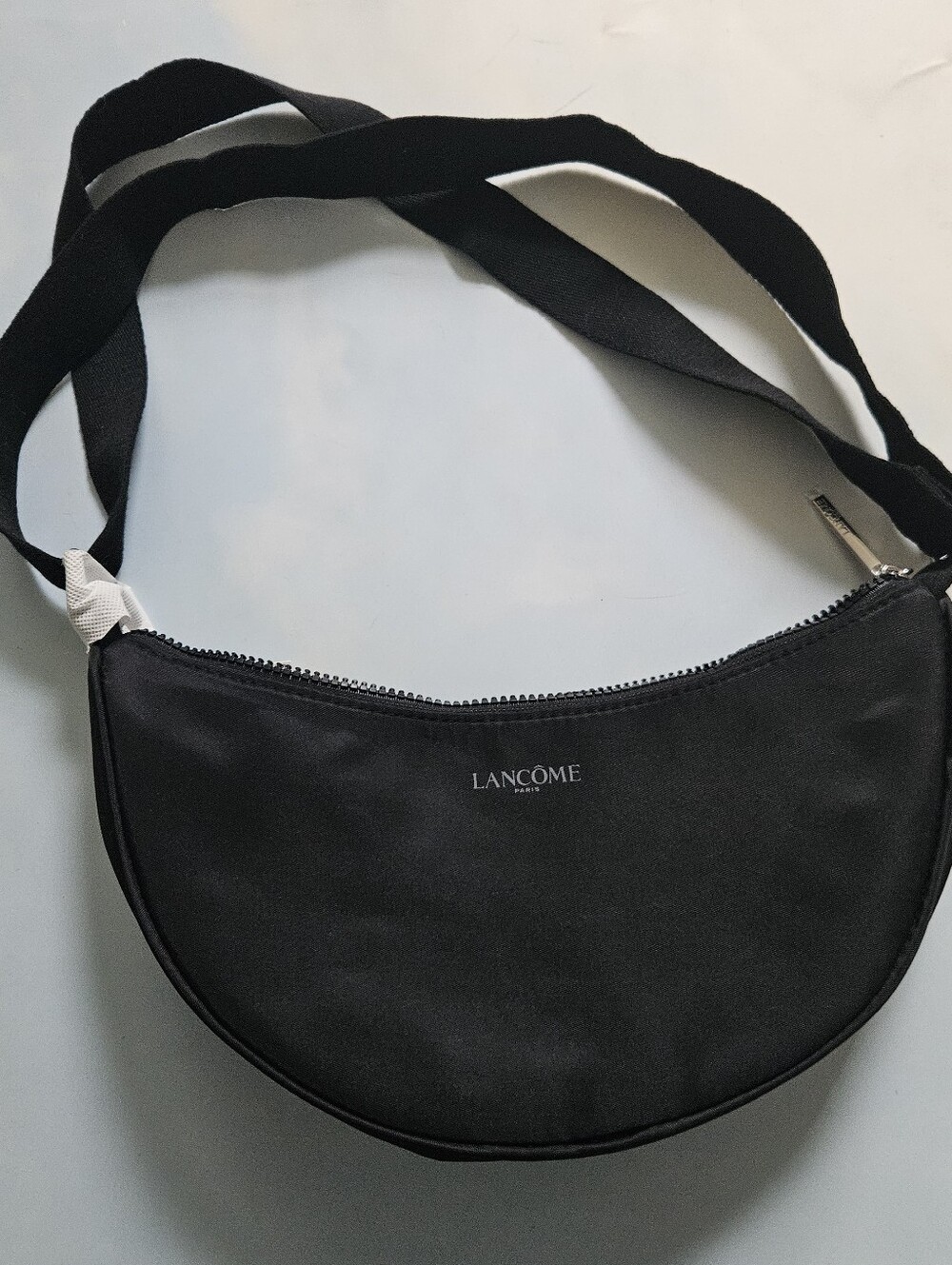 Lancôme Black Nylon Crescent Crossbody Bag